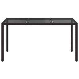 Berkfield Home Garden Dining Table Black 150x90x75 cm Poly Rattan - Size: 150 x 90 x 75 cm - thumbnail 3