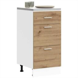Berkfield Home Bottom Cabinet Artisan Oak 40x46x81.5 cm Engineered Wood in Brown - thumbnail 1