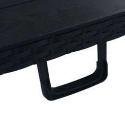 Berkfield Home Folding Garden Table Black 180x75x72 cm HDPE Imitation Rattan - Size: 180 x 75 x 72 cm - thumbnail 5