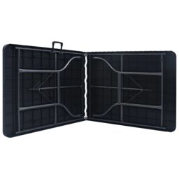 Berkfield Home Folding Garden Table Black 180x75x72 cm HDPE Imitation Rattan - Size: 180 x 75 x 72 cm - thumbnail 4