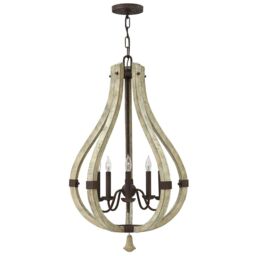 Loops 5 Bulb Chandelier Hanging Pendant LIght Iron Rust LED E14 60W Bulb - thumbnail 1