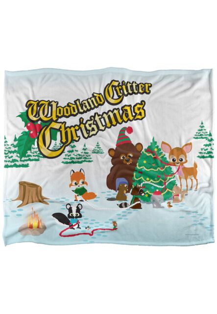 South Park Woodland Critter Christmas Silky Touch Super Soft Throw Blanket 152 X 127 cm in White - image 1