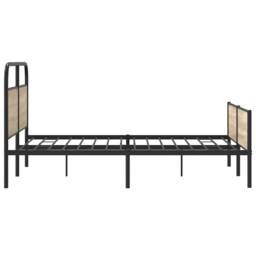 Berkfield Home Metal Bed Frame without Mattress Smoked Oak 160x200 cm in Light Brown - thumbnail 6