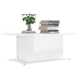Berkfield Home Coffee Table High Gloss White 102x55.5x40 cm Engineered Wood - thumbnail 3