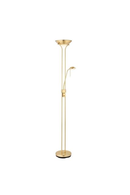 Netlighting Rome Mother & Child Floor Lamp Satin Brass Opal Glass G9 in Gold - image 1