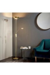Netlighting Rome Mother & Child Floor Lamp Satin Brass Opal Glass G9 in Gold - thumbnail 2