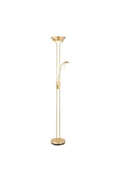 Netlighting Rome Mother & Child Floor Lamp Satin Brass Opal Glass G9 in Gold