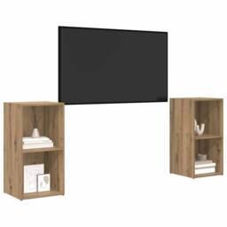 Berkfield Home with Shelf 2 pcs Artisan oak 72 x 35 x 36.5 cm Engineered wood in Brown - thumbnail 3