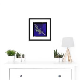 Artery8 Science Map Satellite Shetland Islands Scotland UK Replica 8X8 Inch Square Wooden Framed Wall Art Print Picture with Mount in Black - thumbnail 2