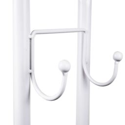 House of Home Clothes Rack Steel White Clothing Rail With Two Shelves Hanging Hooks 5ft Height - thumbnail 3