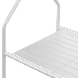 House of Home Clothes Rack Steel White Clothing Rail With Two Shelves Hanging Hooks 5ft Height - thumbnail 5