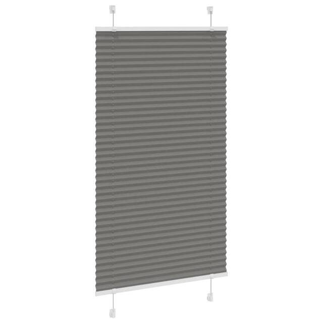 Berkfield Home Pleated Blind Anthracite 75x100 cm Fabric Width 74.4 cm Polyester in Dark Grey - image 1