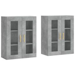 Berkfield Home Wall Mounted Cabinets 2 pcs Concrete Grey Engineered Wood - thumbnail 2