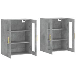 Berkfield Home Wall Mounted Cabinets 2 pcs Concrete Grey Engineered Wood - thumbnail 4