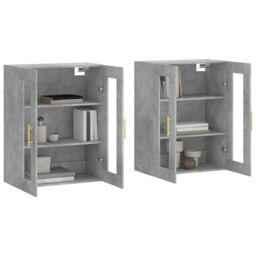 Berkfield Home Wall Mounted Cabinets 2 pcs Concrete Grey Engineered Wood - thumbnail 3
