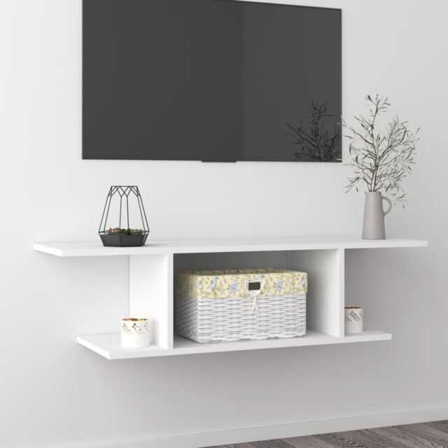 Berkfield Home Wall Mounted TV Cabinet White 103x30x26.5 cm - image 1