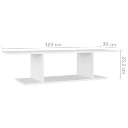 Berkfield Home Wall Mounted TV Cabinet White 103x30x26.5 cm - thumbnail 6