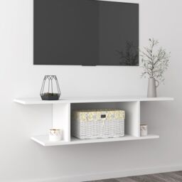 Berkfield Home Wall Mounted TV Cabinet White 103x30x26.5 cm - thumbnail 1