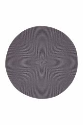 Homescapes Handmade Woven Spiral Braided Rug in Grey - Size: 120 cm diameter - thumbnail 2
