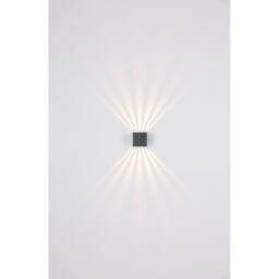 Netlighting Illi Outdoor Up Down Wall Lamp Anthracite IP54 Glass Shade LED 3000K in Grey - thumbnail 5