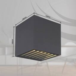 Netlighting Illi Outdoor Up Down Wall Lamp Anthracite IP54 Glass Shade LED 3000K in Grey - thumbnail 6