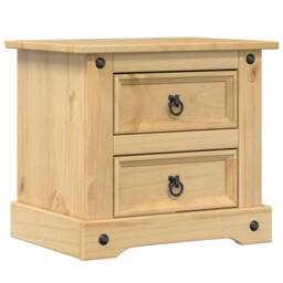 Berkfield Home Bedside Cabinet Corona 53x39x50 cm Solid Wood Pine in Light Brown - Size: 53 x 39 x 50 cm - thumbnail 1