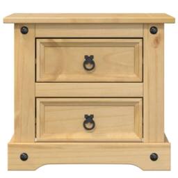 Berkfield Home Bedside Cabinet Corona 53x39x50 cm Solid Wood Pine in Light Brown - Size: 53 x 39 x 50 cm - thumbnail 4