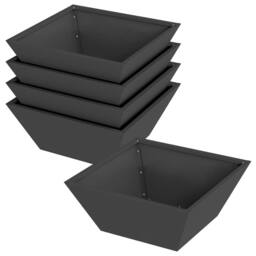 Berkfield Home Modern Garden Bowl Planters 5 pcs Black 40x40x15 cm Steel - Size: 40 x 40 x 15 cm - thumbnail 3