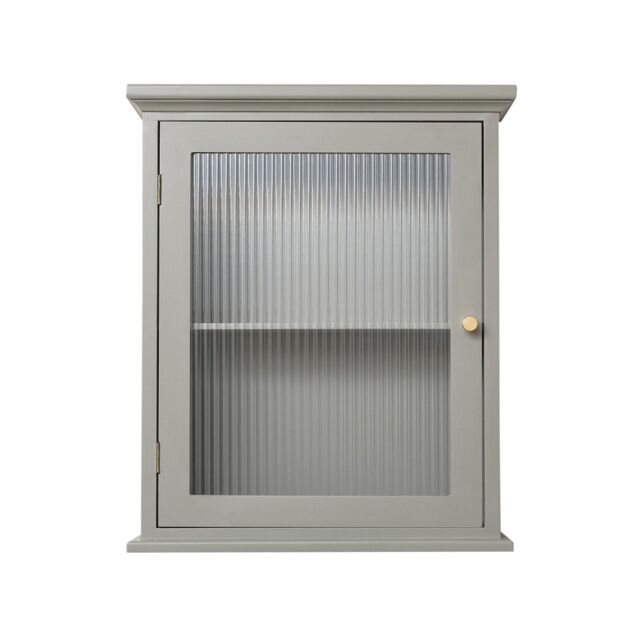 Melody Maison Taupe Reeded Glass Fronted Wall Cabinet - image 1