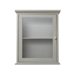 Melody Maison Taupe Reeded Glass Fronted Wall Cabinet - thumbnail 1