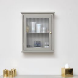Melody Maison Taupe Reeded Glass Fronted Wall Cabinet - thumbnail 4