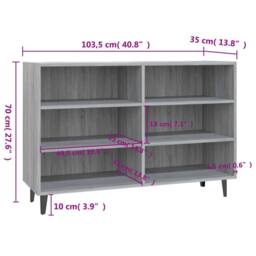Berkfield Home Sideboard Grey Sonoma 103.5x35x70 cm Engineered Wood - thumbnail 6
