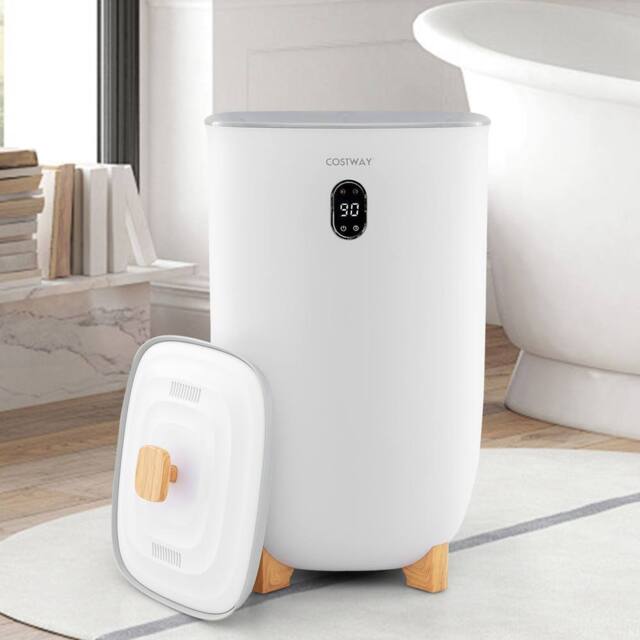 Costway Towel Warmer Bathroom 40L Large Blanket Warmer with 2 Heat Levels in White - image 1