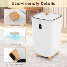 Costway Towel Warmer Bathroom 40L Large Blanket Warmer with 2 Heat Levels in White - thumbnail 4