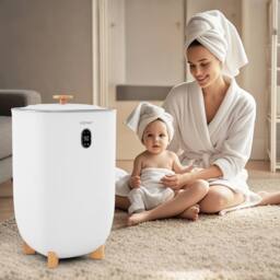 Costway Towel Warmer Bathroom 40L Large Blanket Warmer with 2 Heat Levels in White - thumbnail 9