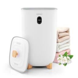 Costway Towel Warmer Bathroom 40L Large Blanket Warmer with 2 Heat Levels in White - thumbnail 3