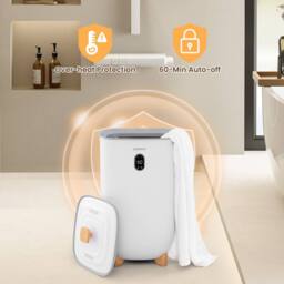 Costway Towel Warmer Bathroom 40L Large Blanket Warmer with 2 Heat Levels in White - thumbnail 6