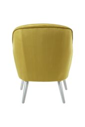 Orsina Modern Mustard Velvet Armchair For Living Rooms, Elegant Curve Pleated Lounge Chair, Decent Dining Chair in Yellow - thumbnail 3