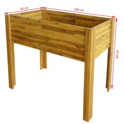 Berkfield Home Raised Garden Raised Bed Solid Acacia Wood in Brown - thumbnail 7