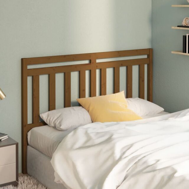 Berkfield Home Bed Headboard Honey Brown 146x4x100 cm Solid Wood Pine - Size: 146 x 4 x 100 cm - image 1