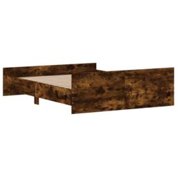 Berkfield Home Bed Frame with Headboard & Footboard Smoked Oak 150x200 cm King Size in Brown - thumbnail 6