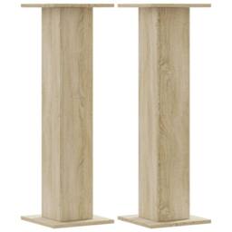 Berkfield Home Plant Stands 2 pcs Sonoma Oak 30x30x95 cm Engineered Wood in Light Brown - Size: 30 x 30 x 95 cm - thumbnail 3