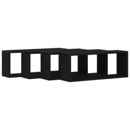 Berkfield Home Wall Shelves Set of 4 - Black Oak - 60x15x23 cm - Made from Engineered Wood - Size: 60 x 15 x 23 cm - thumbnail 2