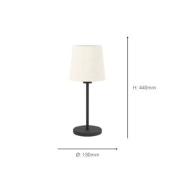 Eglo Febres Natural Fabric & Black Steel Contemporary Table Lamp - thumbnail 4