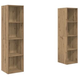 Berkfield Home TV Cabinet 2 pcs Brown 37 x 37 x 142.5 cm Engineered wood - thumbnail 2