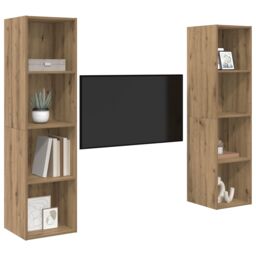 Berkfield Home TV Cabinet 2 pcs Brown 37 x 37 x 142.5 cm Engineered wood - thumbnail 3