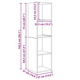 Berkfield Home TV Cabinet 2 pcs Brown 37 x 37 x 142.5 cm Engineered wood - thumbnail 9