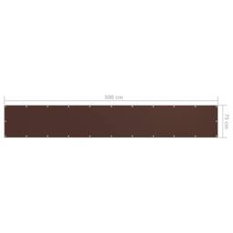 Berkfield Home Modern Balcony Screen Brown 75x500 cm Oxford Fabric - thumbnail 5