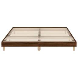 Berkfield Home Durable Bed Frame Brown Oak 120x200 cm Engineered Wood - Size: Small Double - thumbnail 6