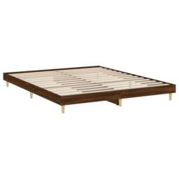 Berkfield Home Durable Bed Frame Brown Oak 120x200 cm Engineered Wood - Size: Small Double - thumbnail 5